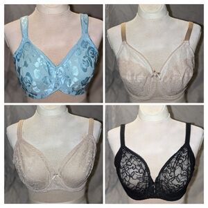 4 Wacoal Bras- 3 Size 32DDD and 1 Size 34DDD- Good Used Condition!
